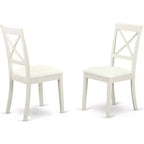 Ensemble de 5 pièces HomeStock pour cuisine avec une table à manger et 4 chaises en similicuir blanc lin