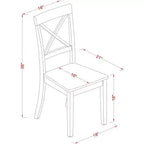 Ensemble de 5 pièces HomeStock pour cuisine avec une table à manger et 4 chaises en similicuir blanc lin
