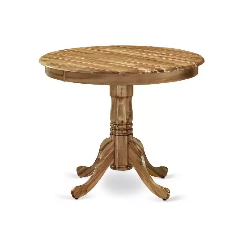 HomeStock Ensemble de table de cuisine ronde pour 4 chaises en tissu style milieu de siècle 123