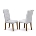 HomeStock Ensemble de table de cuisine ronde pour 4 chaises en tissu style milieu de siècle 123