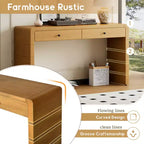Console d'entrée en bois Whisen avec 2 tiroirs, table console rustique de style ferme avec rangement
