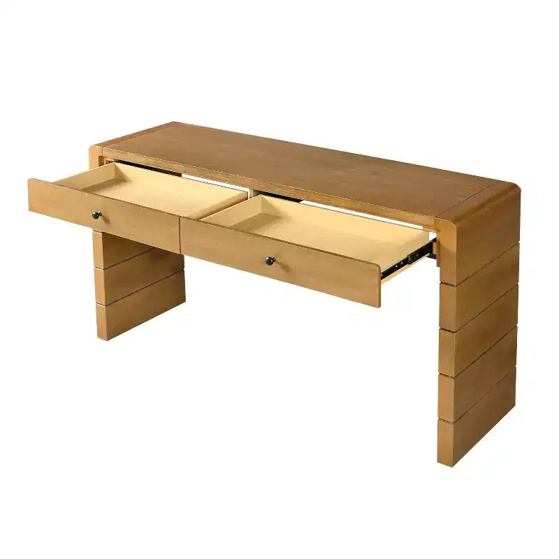 Console d'entrée en bois Whisen avec 2 tiroirs, table console rustique de style ferme avec rangement