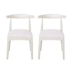 GDFStudio Covey Mid-Century Modern Fabric Upholstered Wood Dining Chairs (Set of 2)