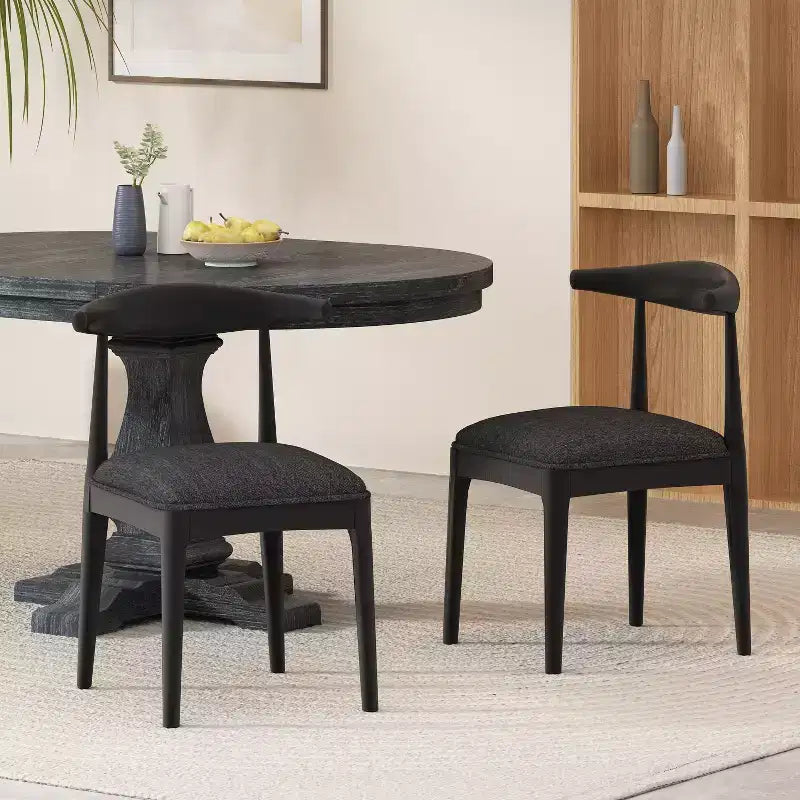 Chaises de salle à manger GDFStudio Covey en tissu d'inspiration scandinave (lot de 2)