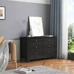 GDFStudio Commode de chevet Bowen bleu gris en bois de bouleau avec poignée coquille