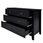GDFStudio Commode de chevet Bowen bleu gris en bois de bouleau avec poignée coquille