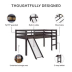 Lit mezzanine junior DHP Milton pour enfants avec toboggan