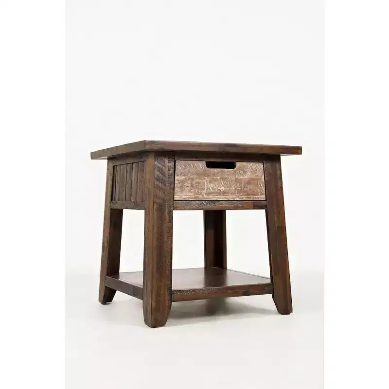 Jofran, Table d'appoint rustique en acacia massif Painted Canyon