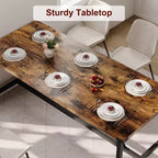 Table à manger pour 6 à 8 personnes, table de salle à manger rectangulaire en bois de 180 cm, table de cuisine robuste, table de dîner, montage facile