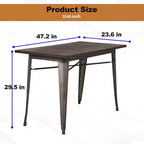 BestMassage Table en Métal, Table à Manger Robuste avec Plateau en Bois Massif pour Cuisine ou Salle à Manger