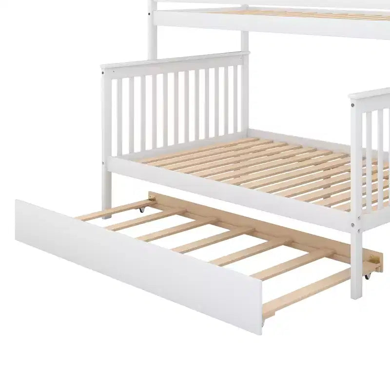 Lit superposé double sur plein Whisen avec lit gigogne et escalier de rangement