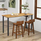 Tabourets de bar Costway 24,5 po en bois, lot de 2, avec dossier et assise solides, chaises de bar de style moderne, marron/noir/blanc