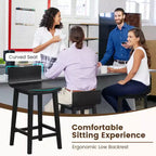 Tabourets de bar Costway 24,5 po en bois, lot de 2, avec dossier et assise solides, chaises de bar de style moderne, marron/noir/blanc