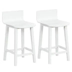 Tabourets de bar Costway 24,5 po en bois, lot de 2, avec dossier et assise solides, chaises de bar de style moderne, marron/noir/blanc