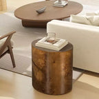 Table d'appoint ovale à pilier Jennifer Taylor Home Nebula 20, en ronce de noyer brun moyen