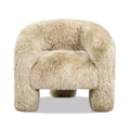 Jennifer Taylor Home Avalon 35 Genuine Sheepskin Fur Split Barrel Back Accent Chair, Natural Blonde Genuine Fur