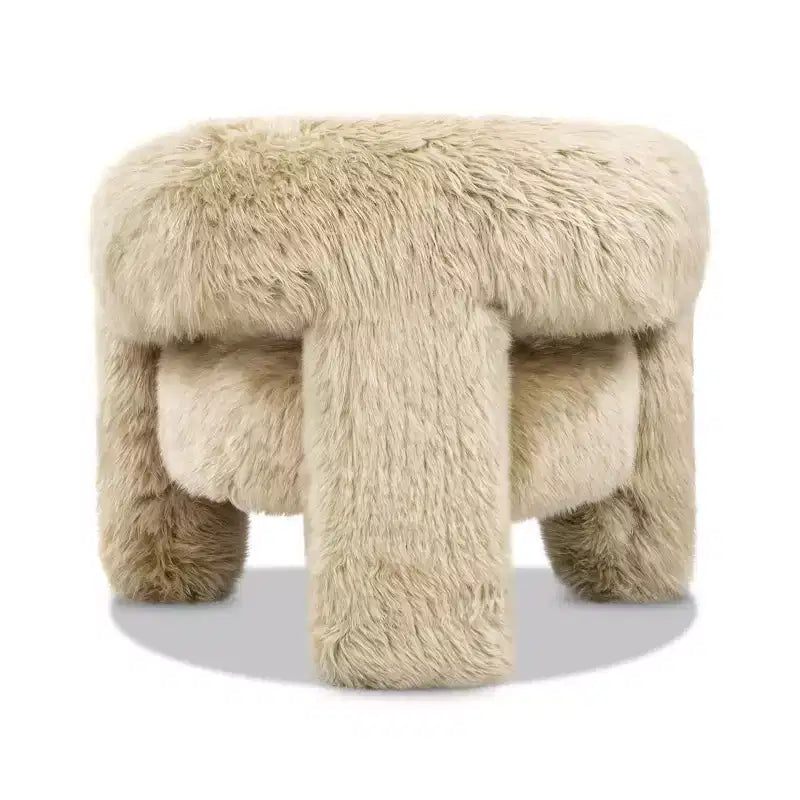 Fauteuil d'appoint Jennifer Taylor Home Avalon 35 avec dossier fendu en fourrure de mouton véritable, fourrure véritable blonde naturelle