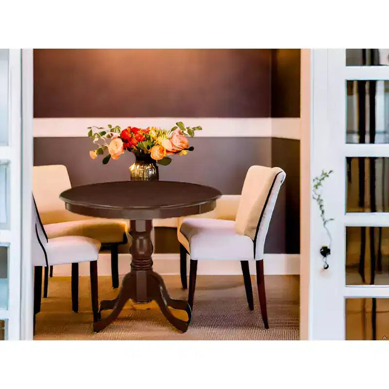 Table à manger ronde HomeStock sur pied de 36 pouces