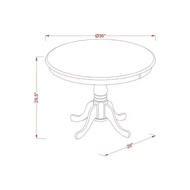 Table à manger ronde HomeStock sur pied de 36 pouces