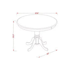 Table à manger ronde HomeStock sur pied de 36 pouces