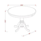 Table à manger ronde HomeStock sur pied de 36 pouces