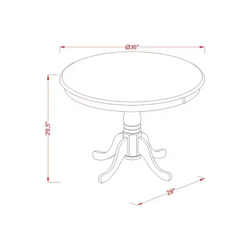 Table à manger ronde HomeStock sur pied de 36 pouces