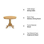 Table à manger ronde HomeStock sur pied de 36 pouces