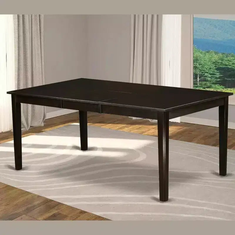 Table à manger rectangulaire moderne HomeStock avec rallonge papillon, coloris Cannelle Espresso