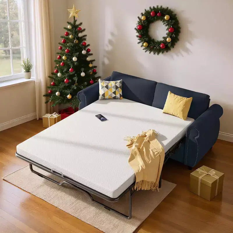 Mjkone Canapé-lit gigogne, Canapé-lit pleine grandeur avec matelas en mousse à mémoire de forme