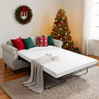 Mjkone Canapé-lit gigogne, Canapé-lit pleine grandeur avec matelas en mousse à mémoire de forme