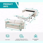 Mjkone Canapé-lit gigogne, Canapé-lit pleine grandeur avec matelas en mousse à mémoire de forme