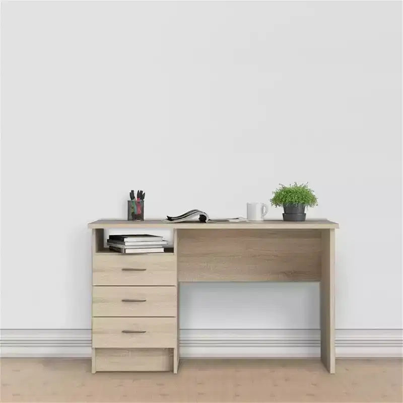 HomeStock Bureau en bois beige de 71 cm de hauteur avec compartiment de rangement dissimulé