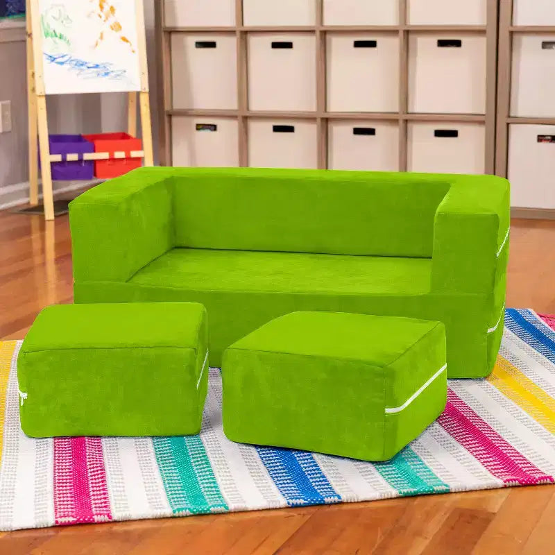 Causeuse et poufs modulaires pour enfants Jaxx Zipline / Chaise longue dépliante