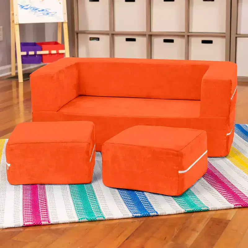 Causeuse et poufs modulaires pour enfants Jaxx Zipline / Chaise longue dépliante