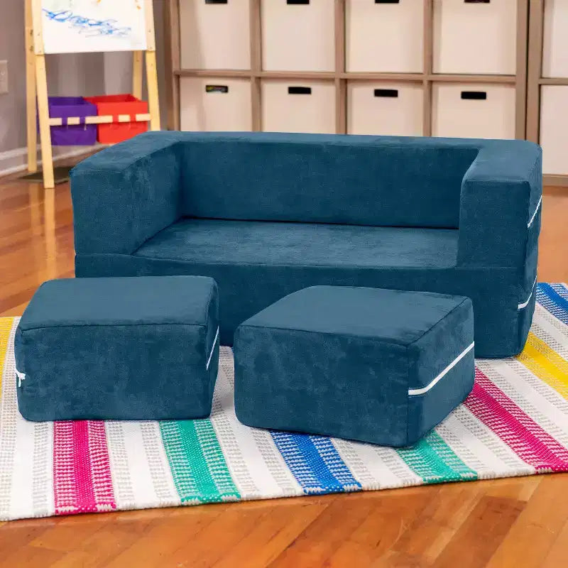 Causeuse et poufs modulaires pour enfants Jaxx Zipline / Chaise longue dépliante