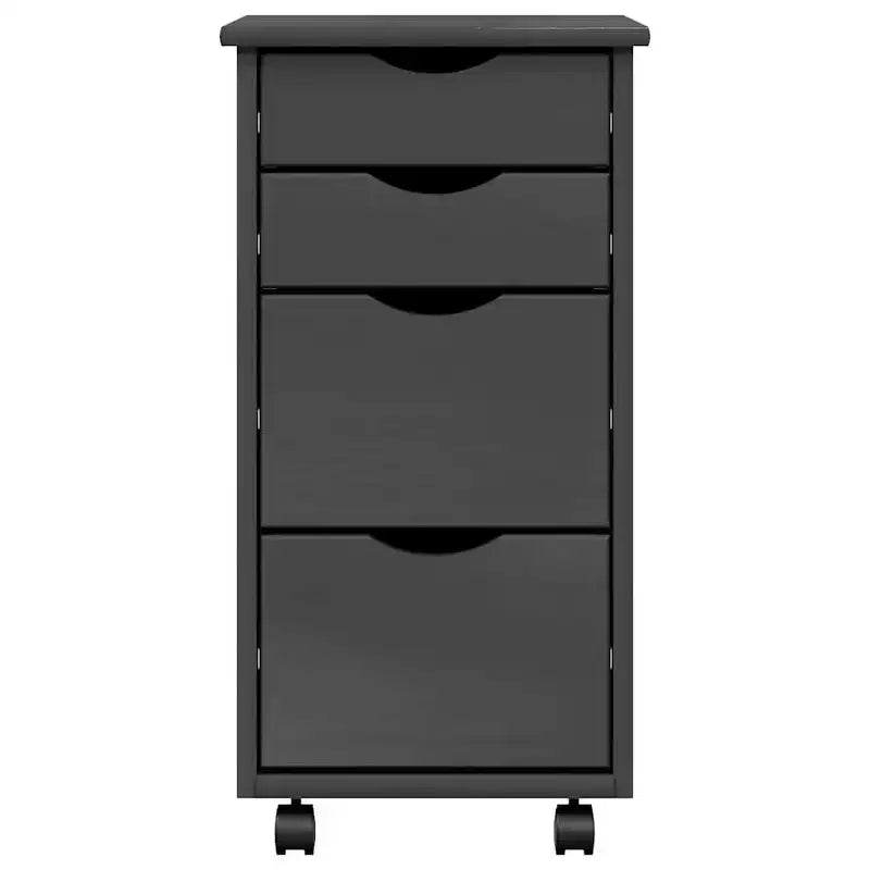 vidaXL MOSS Meuble de rangement à roulettes avec tiroirs Bois de pin massif Gris