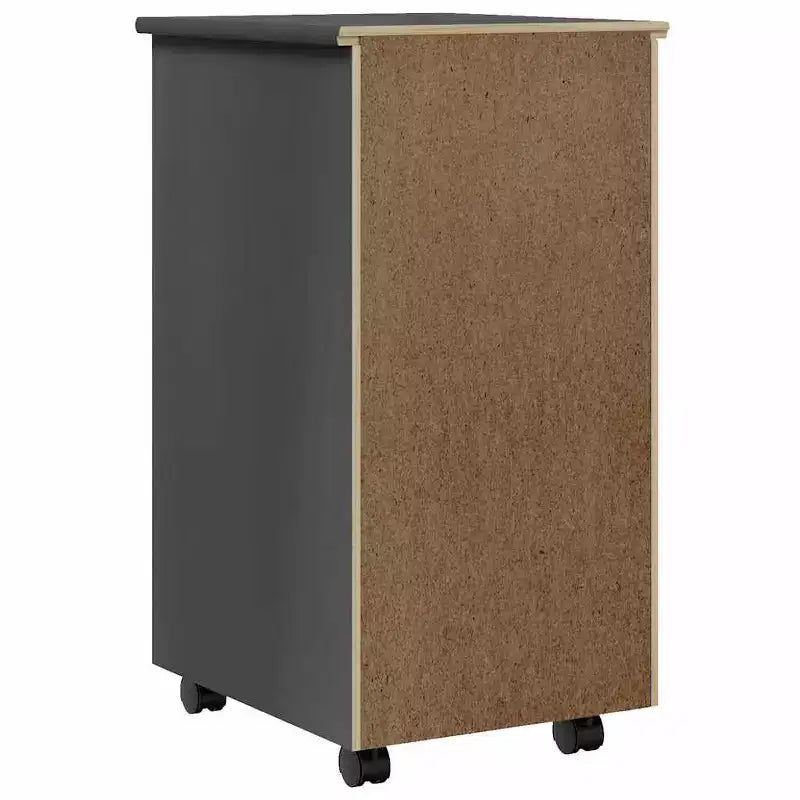 vidaXL MOSS Meuble de rangement à roulettes avec tiroirs Bois de pin massif Gris