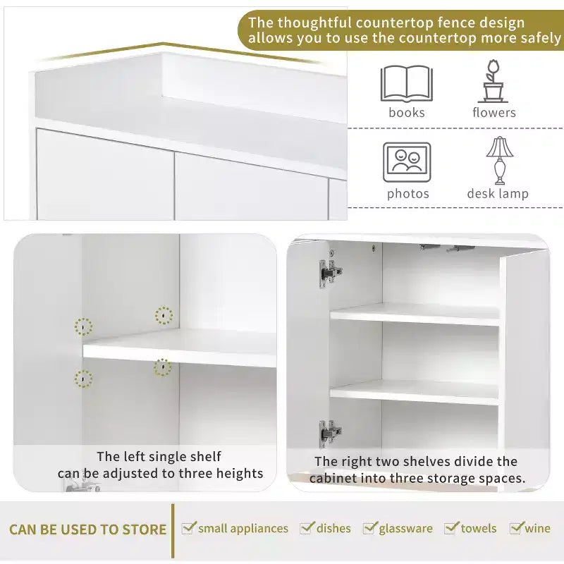 Buffet AndMakers Wood 47.2 po. avec 4 portes