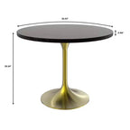 Ensemble de salle à manger 5 pièces LeisureMod Verve - Table ronde en MDF de 91,4 cm, 4 chaises de salle à manger en cuir