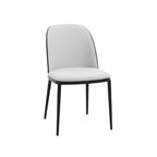Ensemble de salle à manger 5 pièces LeisureMod Verve - Table ronde en MDF de 91,4 cm, 4 chaises de salle à manger en cuir