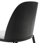 Ensemble de salle à manger 5 pièces LeisureMod Verve - Table ronde en MDF de 91,4 cm, 4 chaises de salle à manger en cuir