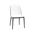 Ensemble de salle à manger 5 pièces LeisureMod Verve - Table ronde en MDF de 91,4 cm, 4 chaises de salle à manger en cuir