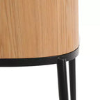 Ensemble de salle à manger 5 pièces LeisureMod Verve - Table ronde en MDF de 91,4 cm, 4 chaises de salle à manger en cuir