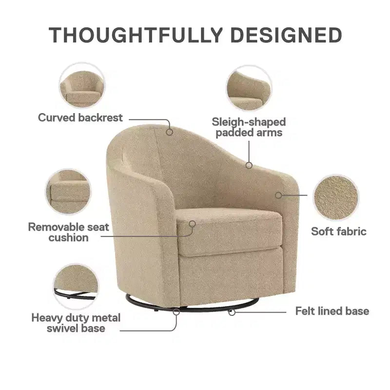 Fauteuil incurvé pivotant doux DHP