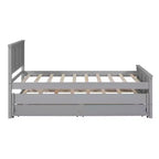 Lit plateforme Whisen Wood deux places avec lit gigogne et tiroirs