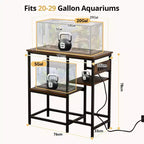 Meuble d'aquarium GOTGELIF 20-29 gallons, support métallique robuste pour aquarium avec étagère de rangement