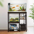Meuble d'aquarium GOTGELIF 20-29 gallons, support métallique robuste pour aquarium avec étagère de rangement