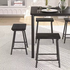 VECELO Ensemble Table et 4 Chaises de Salle à Manger, Meubles de Cuisine en Panneau MDF et Cadre Métallique Rectangulaire, Gain de Place, Noir/Marron/Chêne