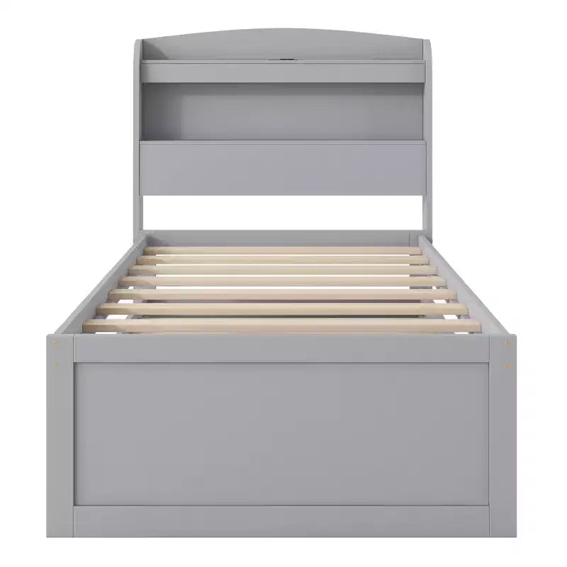Lit plateforme Whisen Twin XL avec tête de lit LED de rangement, station de charge, lit gigogne simple et 2 tiroirs