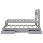 Lit plateforme Whisen Twin XL avec tête de lit LED de rangement, station de charge, lit gigogne simple et 2 tiroirs